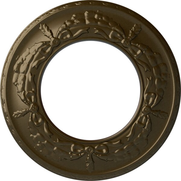 Ekena Millwork Salem Ceiling Medallion (Fits Canopies up to 7 1/8"), 13 1/4"OD x 7 1/8"ID x 7/8"P, Brass CM13SABRS - main